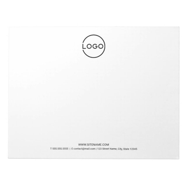 Custom Business Logo with Custom Text Anteckningsblock (Framsida)