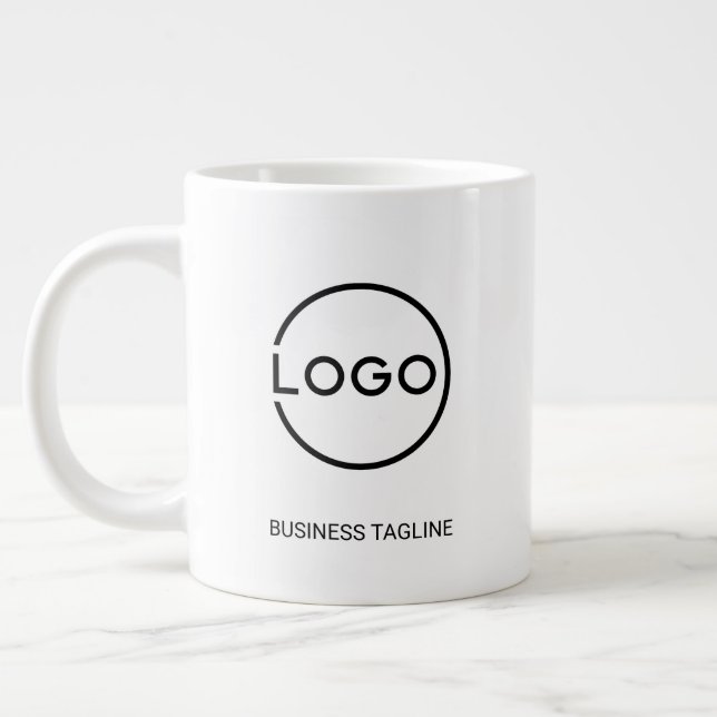 Custom Business Logo with Custom Text Coffee Mug Jumbo Mugg (Vänster)