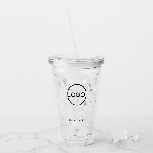 Custom Business Logo with Custom Text Take Away Mugg (Framsida Ice)