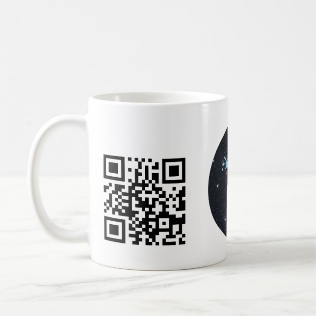 Custom Business Logo with QR code  Kaffemugg (Vänster)