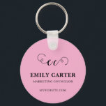 Custom Business Name Promotional Keychains Nyckelring<br><div class="desc">Promote your brand with this custom business name promotional keychain. Perfect for small business marketing,  company branding,  and giveaways. Personalize with your business name,  logo,  or custom text to create a professional branded accessory. A modern minimalist promotional product ideal for networking,  events,  and memorable business promotions.</div>