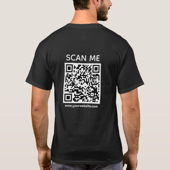 Custom Business QR Code Scan Me  T Shirt (Baksida)