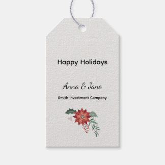 Custom Business Red Holiday Flower Bough Holiday Presentetikett