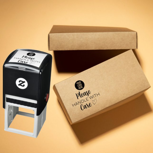 Custom Business Stamp – Please Handle With Care Självfärgande Stämpel (Skapare uppladdad)