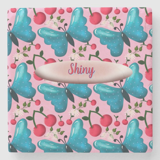 Custom butterfly floral pattern gift  stenunderlägg (Framsidan)