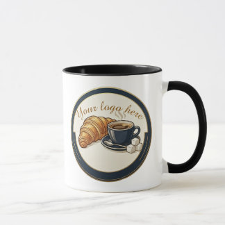 Custom Cafe Croissant Logo  Mugg