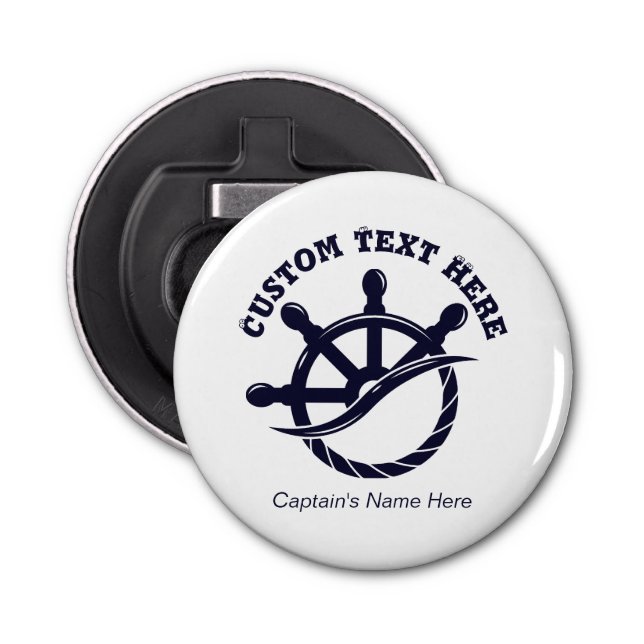 Custom Captain Boat Nautical Gift Flasköppnare (Framsidan)