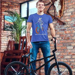 Custom Caption Skeleton on a BMX Bike Graphic T Shirt