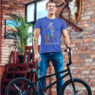 Custom Caption Skeleton on a BMX Bike Graphic T Shirt