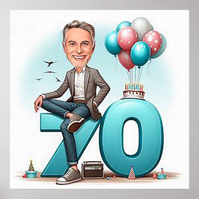 "Custom caricature – Send your photo for design" Poster (Framsidan)