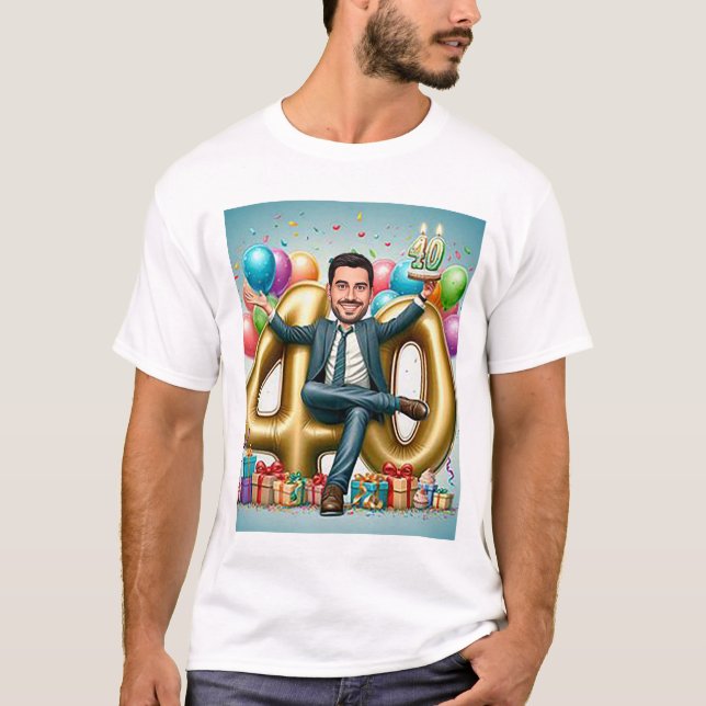 "Custom caricature-Send your photo for design" T Shirt (Framsida)