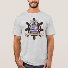 Custom Cartoon Sailor Nautical Ship Wheel  T Shirt