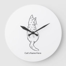 Custom Cat Name Wall Clock Stor Klocka