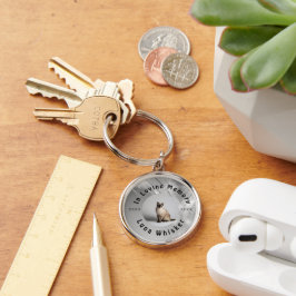 Custom Cat Photo Circle Frame Design Rund Silverfärgad Nyckelring