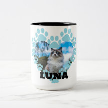 Custom Cat Photo Coffee Mug with Name