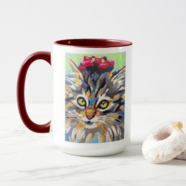 Custom Cat Portrait Painting -Forever Loved Pet Mugg (Med munk)
