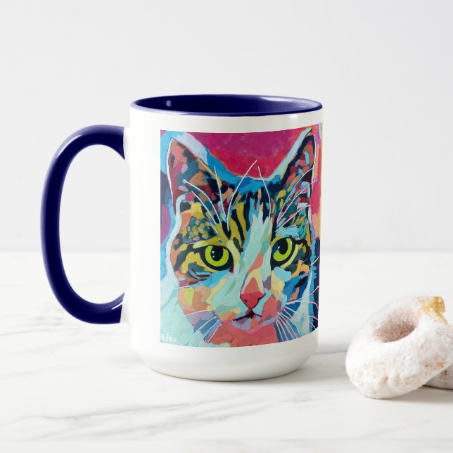Custom Cat Portrait Painting - Forever Loved Pet Mugg (Med munk)