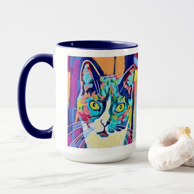 Custom Cat Portrait Painting - Forever Loved Pet Mugg (Med munk)