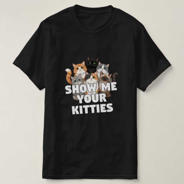 Custom Cat T-Shirt with Kittens Funny  (Design framsida)