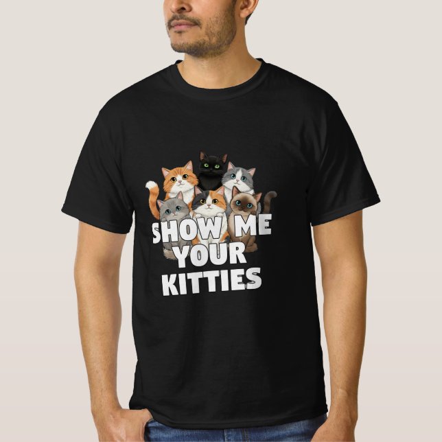 Custom Cat T-Shirt with Kittens Funny  (Framsida)
