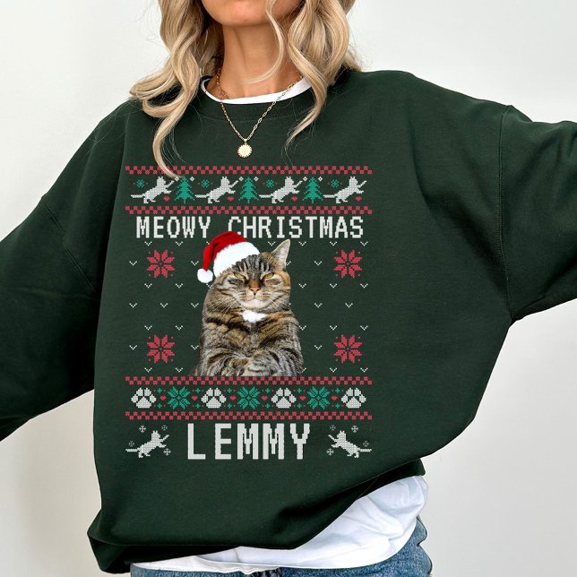 Custom Cat Ugly Christmas Sweatshirt with Photo T Shirt (Skapare uppladdad)