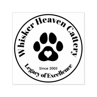 Custom Cattery Business Stamp  Självfärgande Stämpel