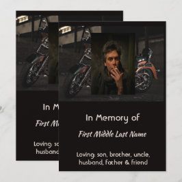 Custom Celebration of Life Service Invite Biker Inbjudningar