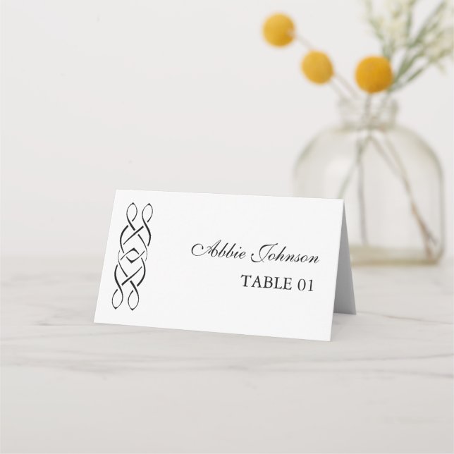 Custom Celtic Knot Wedding Place Card Placeringskort (Framsida)