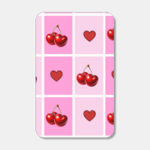 Custom Cherry Heart Checkerboard Pattern