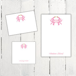 Custom Chic Pink Crab | Coastal Sticky Notes Post-it Block