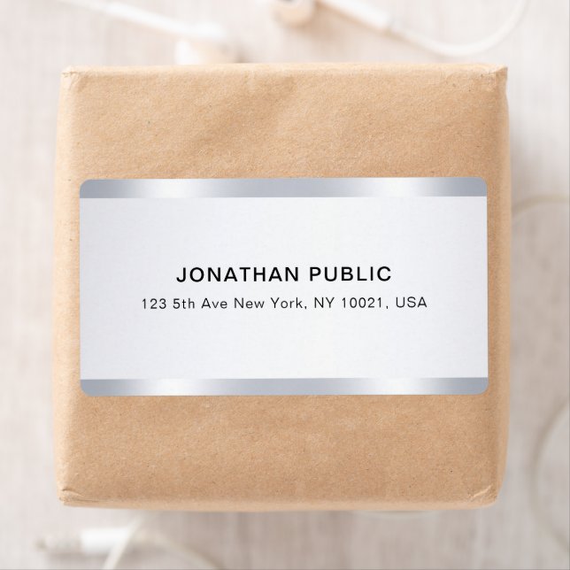 Custom Chic Silver Glamorous Template Shipping Fraktsedel (Insitu)