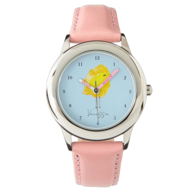 Custom Chick Chicken yellow stylish chic sweet Armbandsur (Framsida)