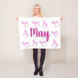 Custom Chihuahua Blanket Pastel Silhouetteチワワ Fleecefilt