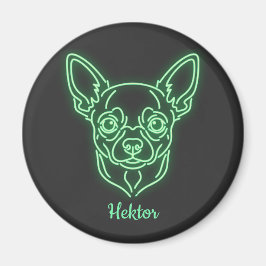 Custom Chihuahua Neon Glow Personalized Magnet