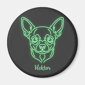 Custom Chihuahua Neon Glow Personalized Magnet
