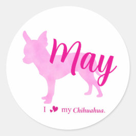 Custom Chihuahua pastel pink silhouette sticker Runt Klistermärke