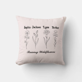 Custom Children Name Wildflower Garden Kudde