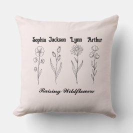 Custom Children Name Wildflower Garden Kudde
