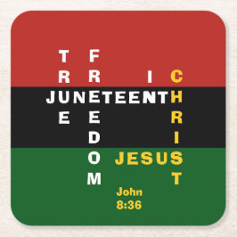 Custom Christian JUNETEENTH Underlägg Papper Kvadrat