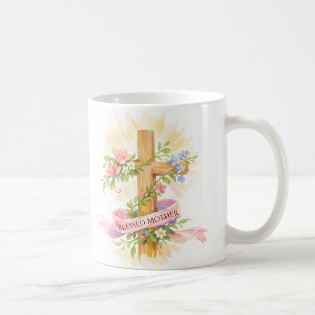 Custom Christian Mother’s Day Cross Mug Kaffemugg (Höger)