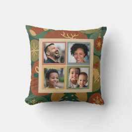 Custom Christmas 4-Photo Family Collage Kudde