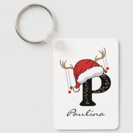 Custom Christmas Alphabet Initial Keychain for Mom Nyckelring