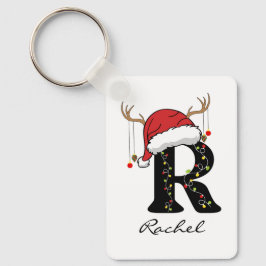 Custom Christmas Alphabet Initial Keychain for Mom Nyckelring