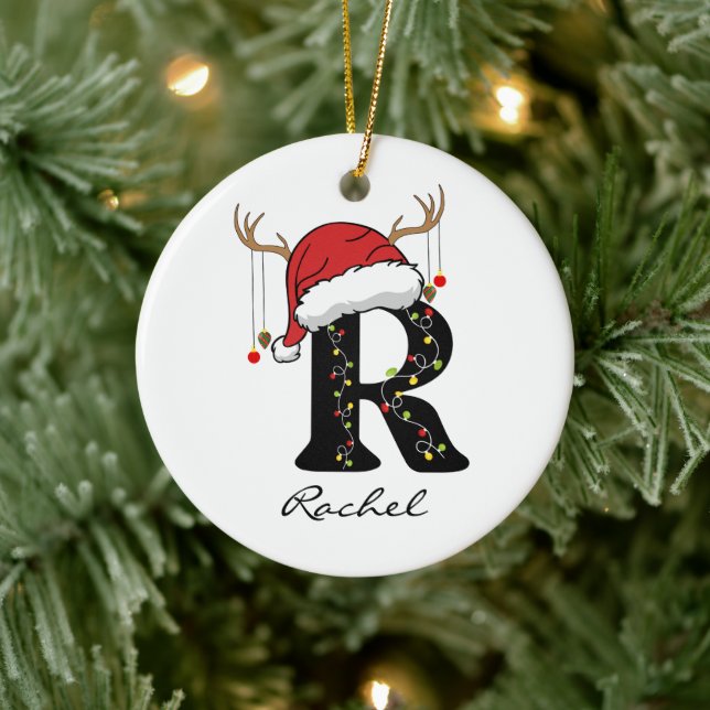 Custom Christmas Alphabet Initial Ornament for Mom (Träd)