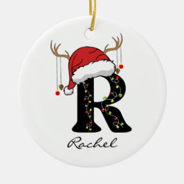 Custom Christmas Alphabet Initial Ornament for Mom