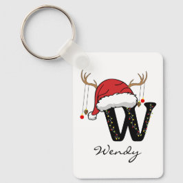 Custom Christmas Alphabet Monogram Mom Keychain Nyckelring