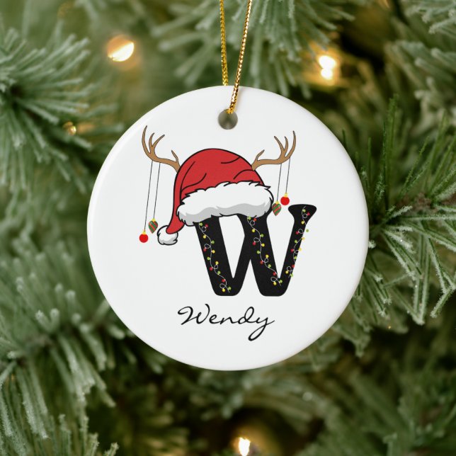 Custom Christmas Alphabet Monogram Mom Ornament (Träd)