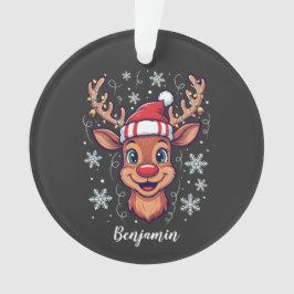 Custom Christmas Cheer Cute Reindeer in Hat 