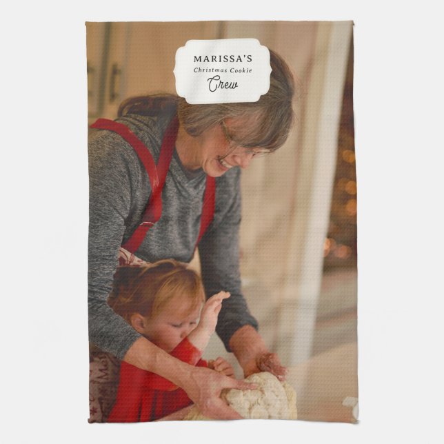 Custom Christmas Cookie Baking Crew Personalized Kökshandduk (Vertikal)