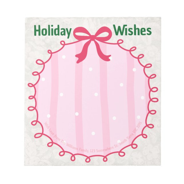 Custom Christmas Doodle Holiday Message  Anteckningsblock (Framsida)